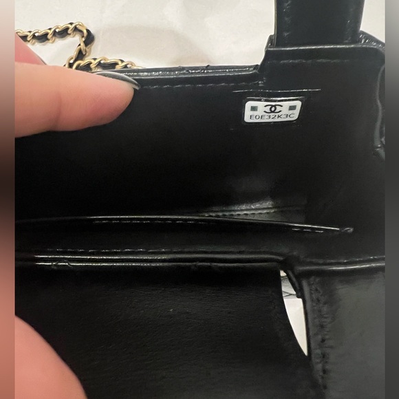 Chanel Kelly Black Top Handle Nano Mini SLG Purse w/Chain Micro Shopping Bag 23K - Picture 10 of 15